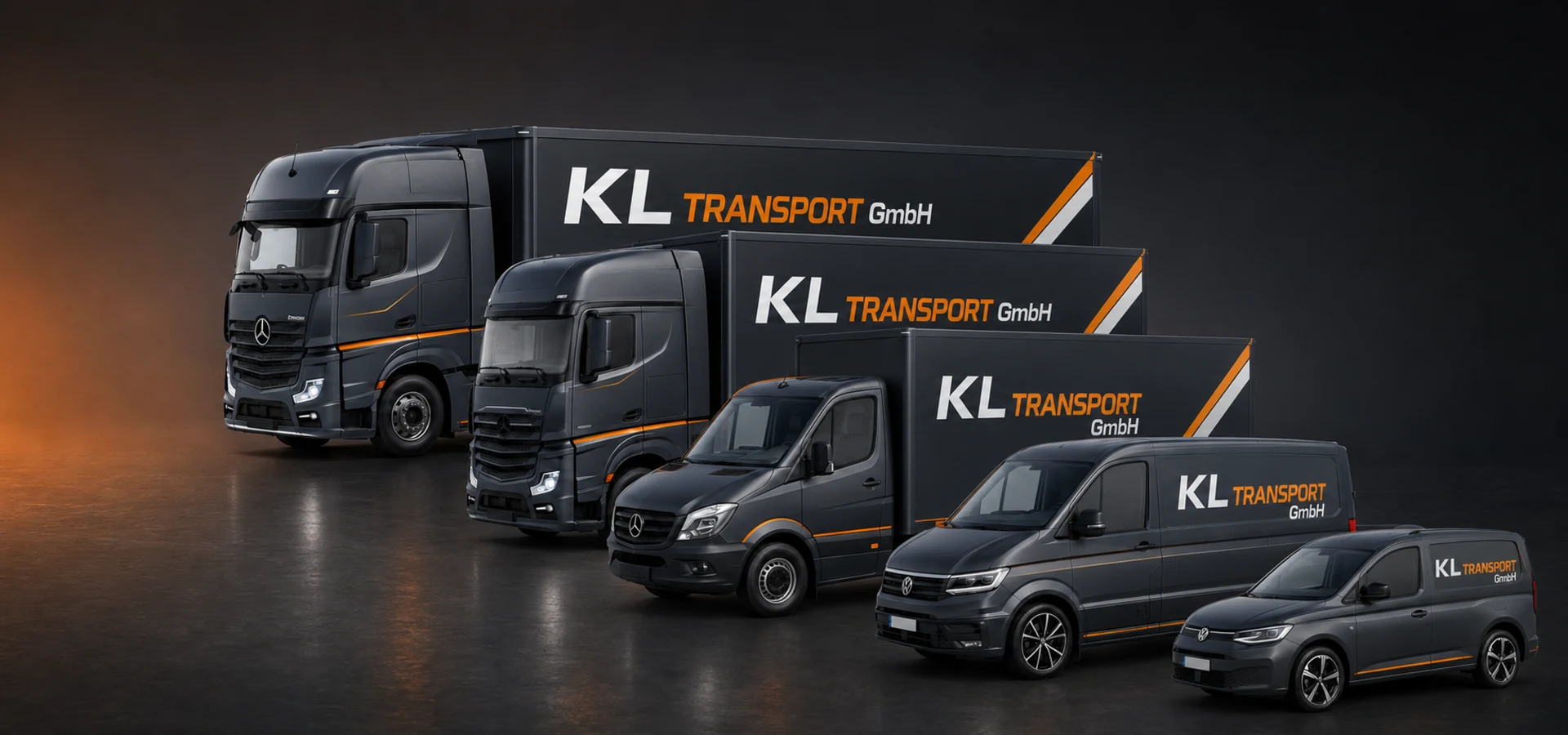 KL Transport Fahrzeugflotte – Actros, Atego, Sprinter, Crafter und Caddy